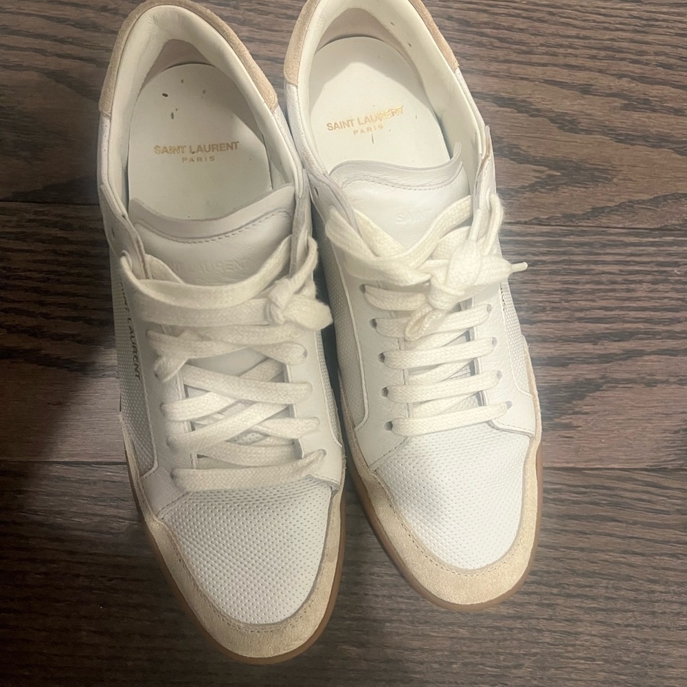 Saint Laurent court classic sneakers white and tan (open to offers) - Picture 2 of 5